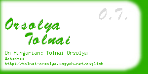 orsolya tolnai business card